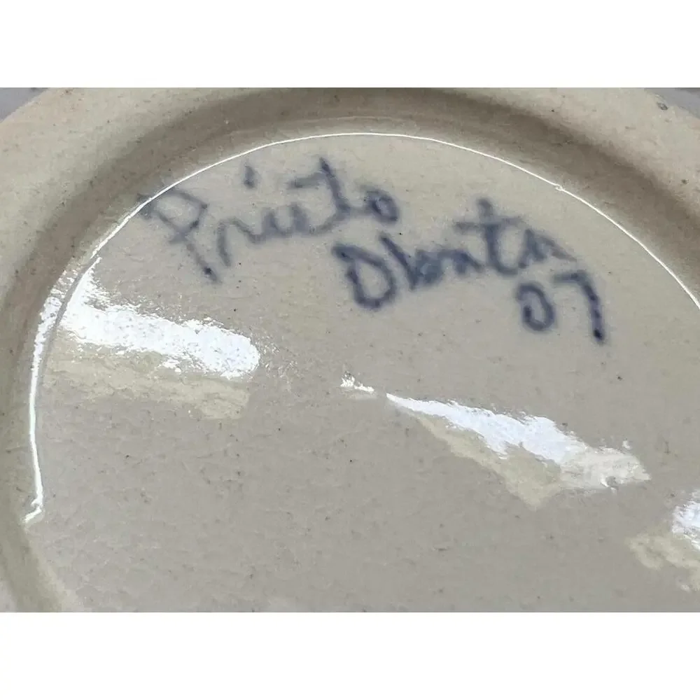 Handmade Ceramic Bowl with Navy‎ Spot Pattern